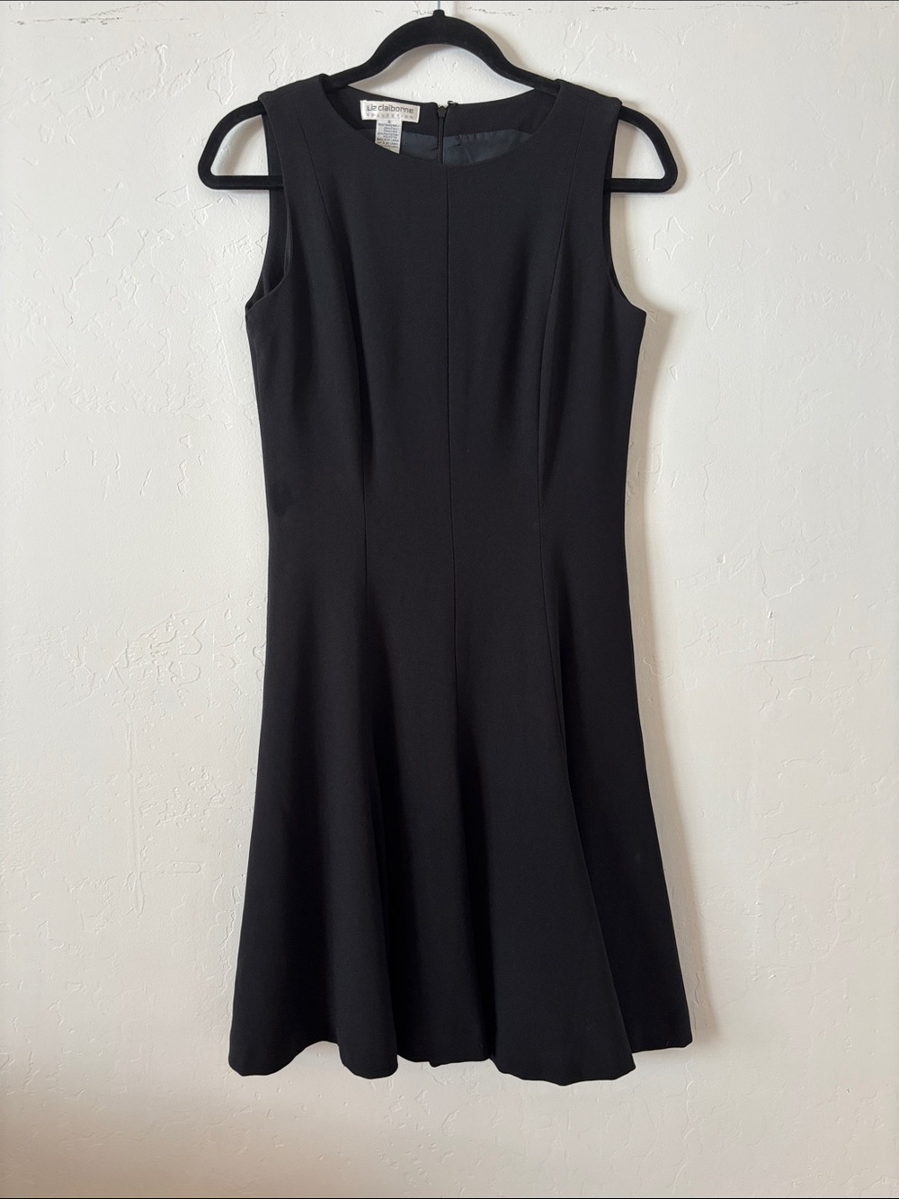FINAL! Liz Claiborne Little Black Dress Sleeveless Midi Fit-and-Flare